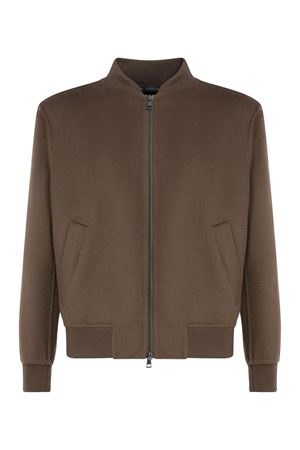 Brown stretch wool bomber jacket LOW BRAND | L1JFW25266837M041
